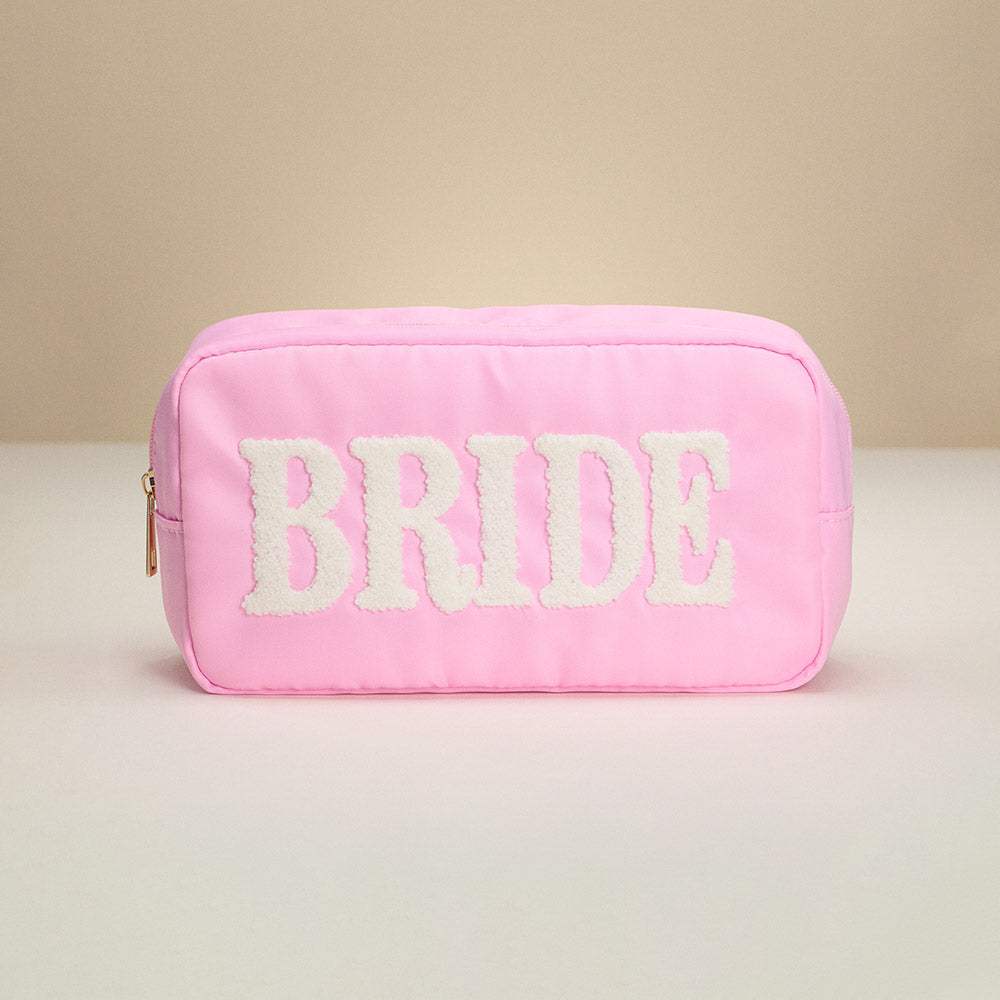 BRIDE Message Patch Embroidered Pouch Bag / Organizer - Madeline Love - Flyclothing LLC