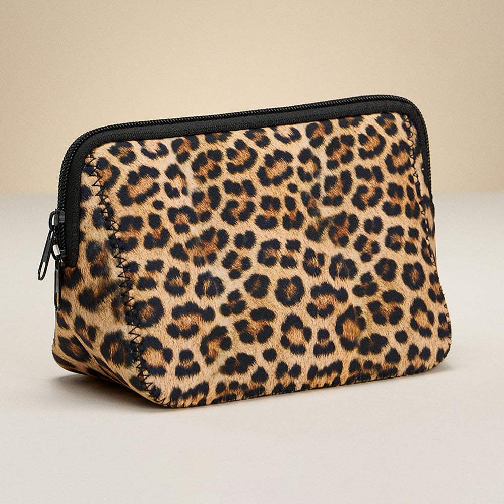 Leopard Printed Cosmetic Pouch Bag Organizer - Madeline Love - Flyclothing LLC