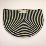 Round Stripped Knitted Woven Tote Bag - Madeline Love - Flyclothing LLC