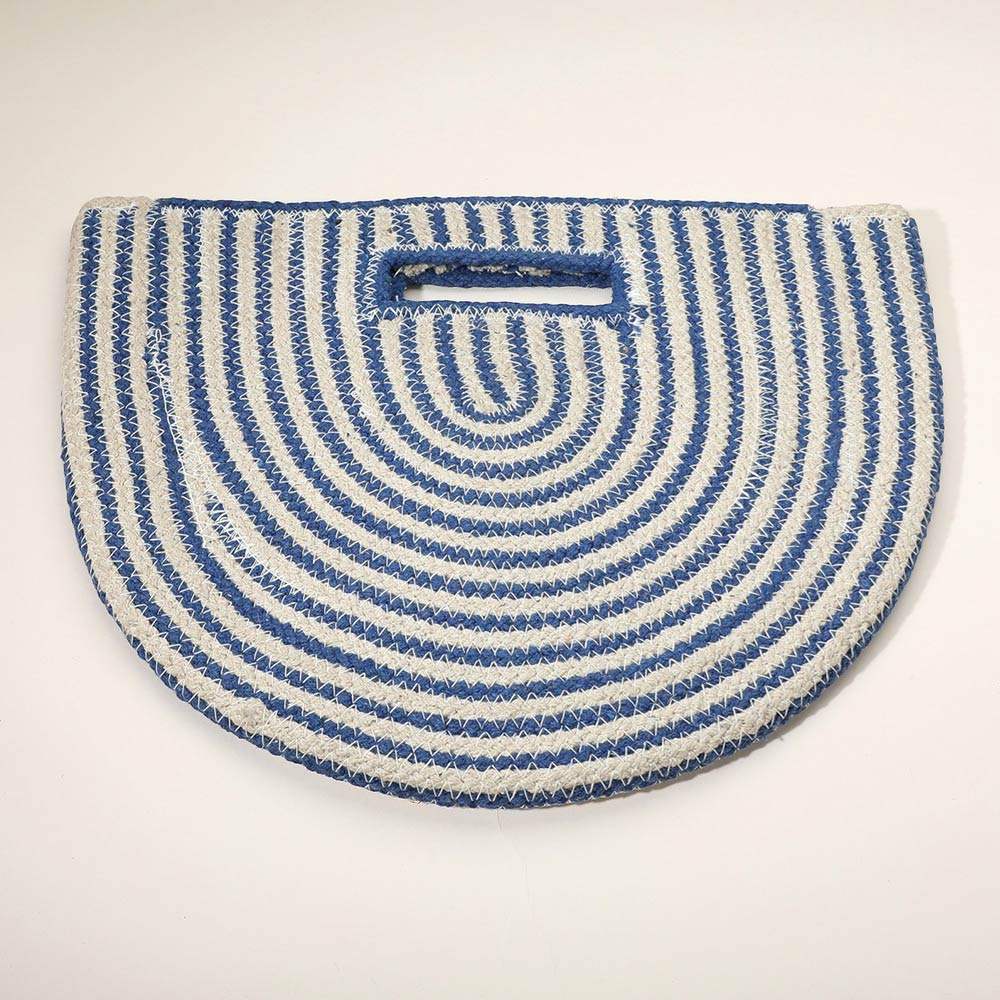 Round Stripped Knitted Woven Tote Bag - Madeline Love - Flyclothing LLC