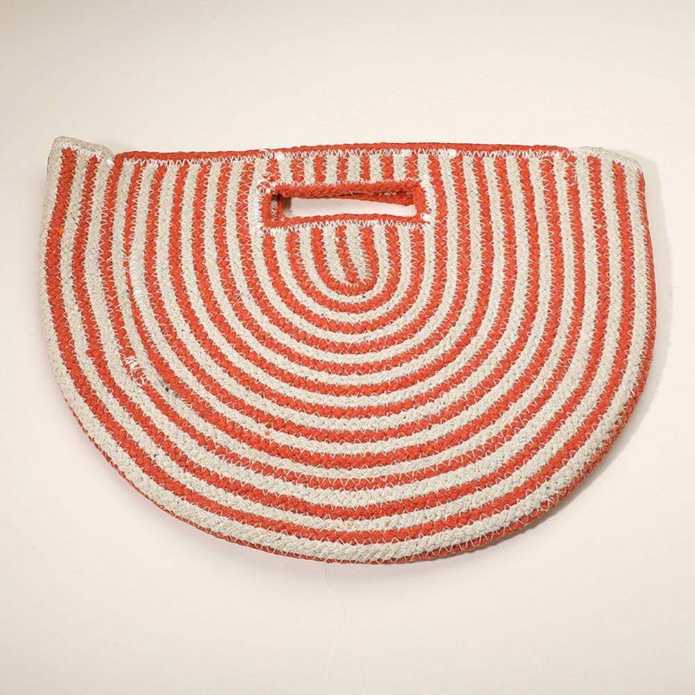 Round Stripped Knitted Woven Tote Bag - Madeline Love - Flyclothing LLC
