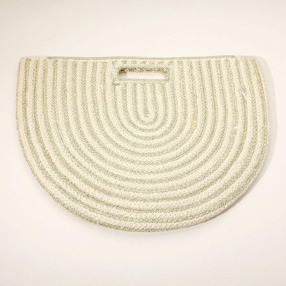Round Stripped Knitted Woven Tote Bag - Madeline Love - Flyclothing LLC