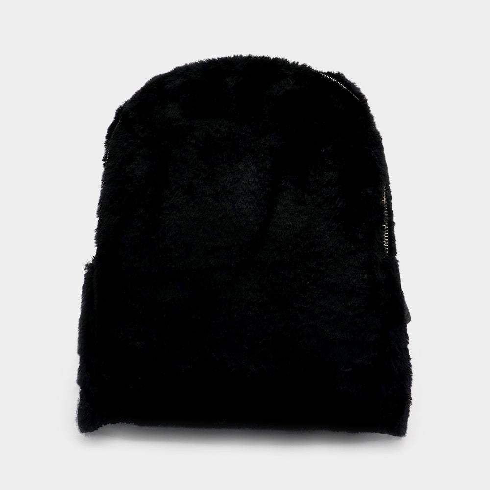 Solid Faux Fur Backpack Bag - Madeline Love - Flyclothing LLC