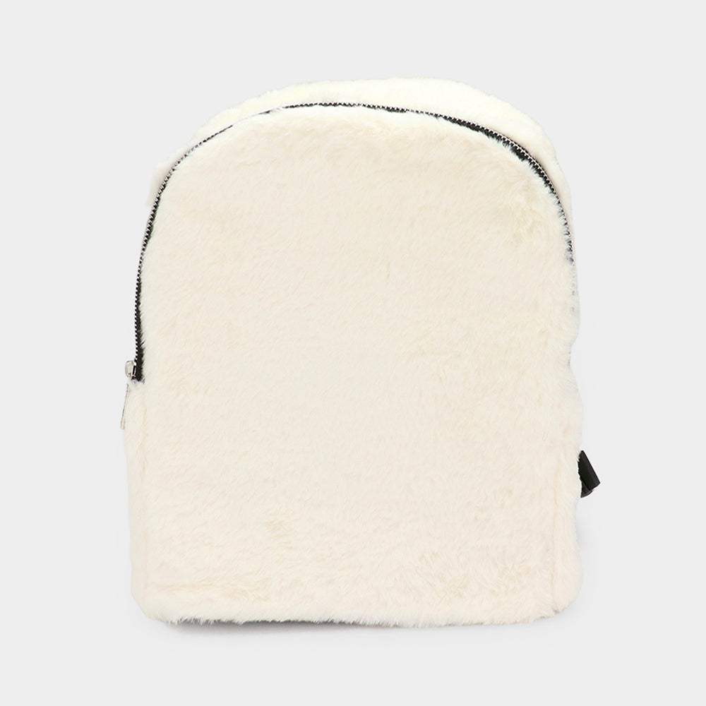 Solid Faux Fur Backpack Bag - Madeline Love - Flyclothing LLC