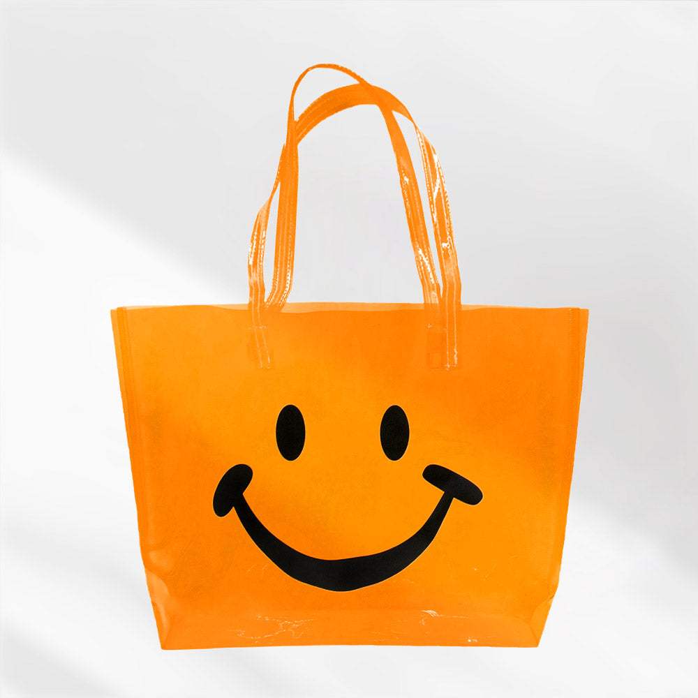 Smile Face Printed Transparent Tote Bag / Shoulder Bag - Madeline Love - Flyclothing LLC