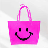 Smile Face Printed Transparent Tote Bag / Shoulder Bag - Madeline Love - Flyclothing LLC