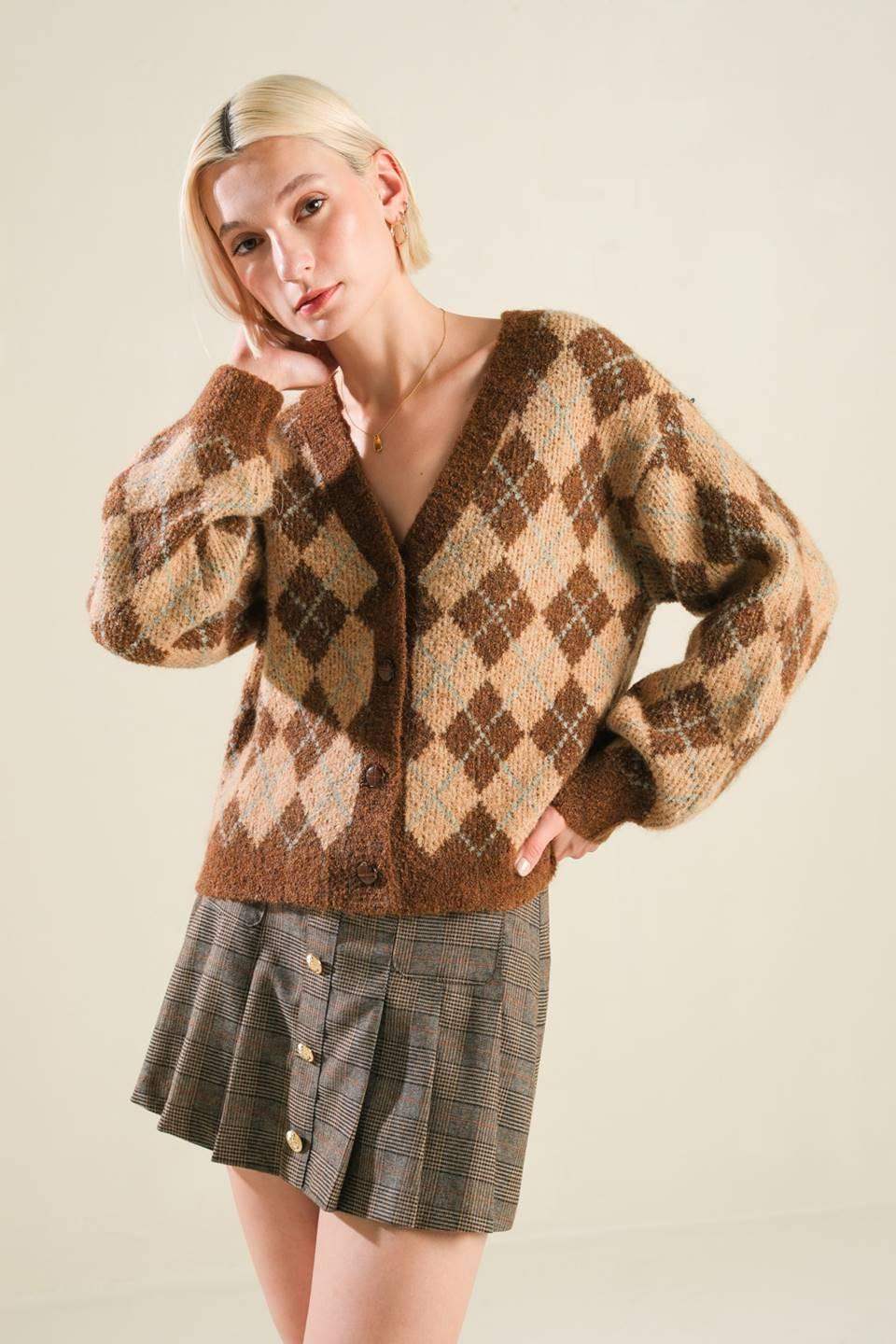 CHAMPAGNE COAST SWEATER CARDIGAN - Flying Tomato - Flyclothing LLC