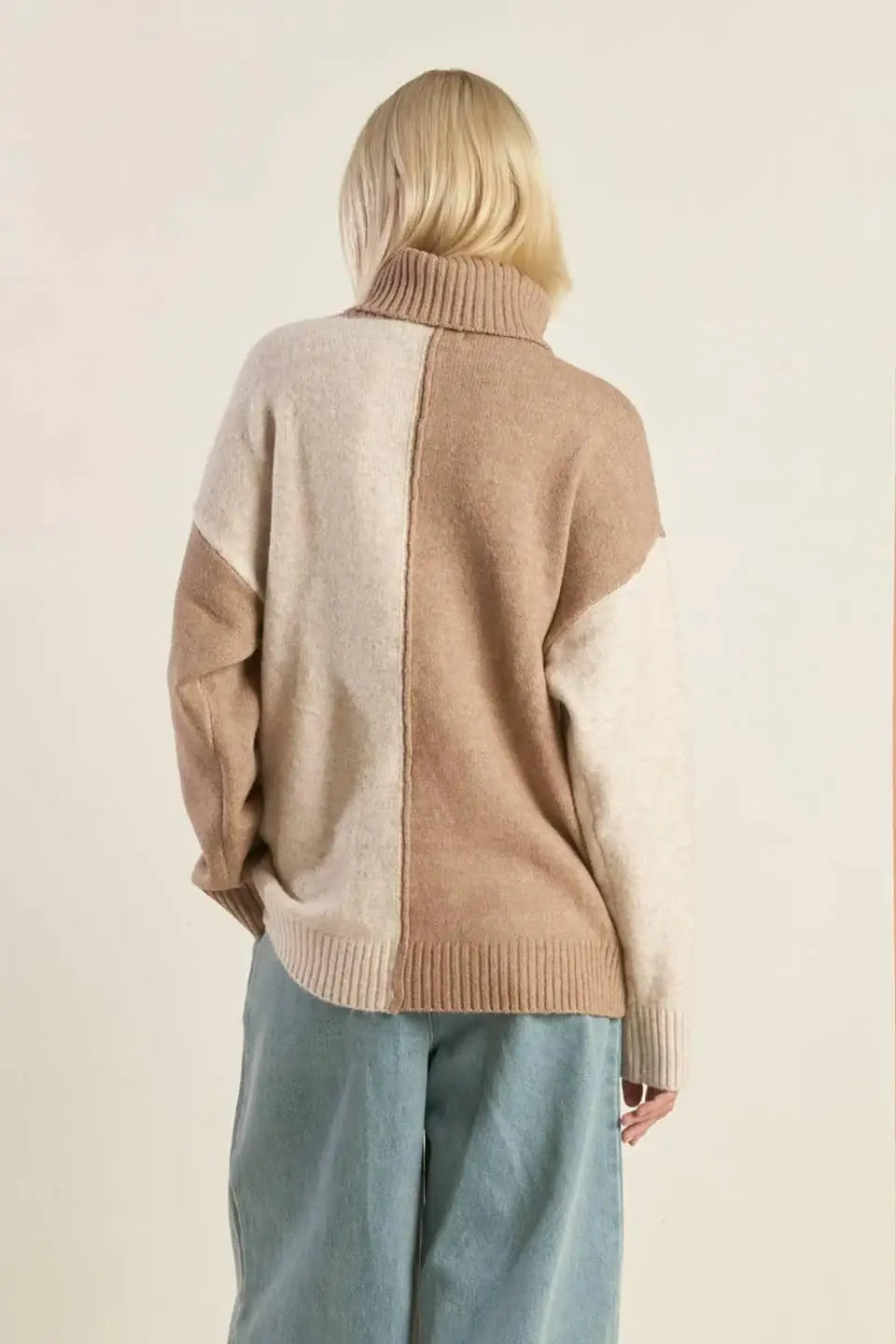 MIXED EMOTIONS COLORBLOCKED SWEATER TOP - Flying Tomato - Flyclothing LLC