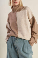 MIXED EMOTIONS COLORBLOCKED SWEATER TOP - Flying Tomato - Flyclothing LLC