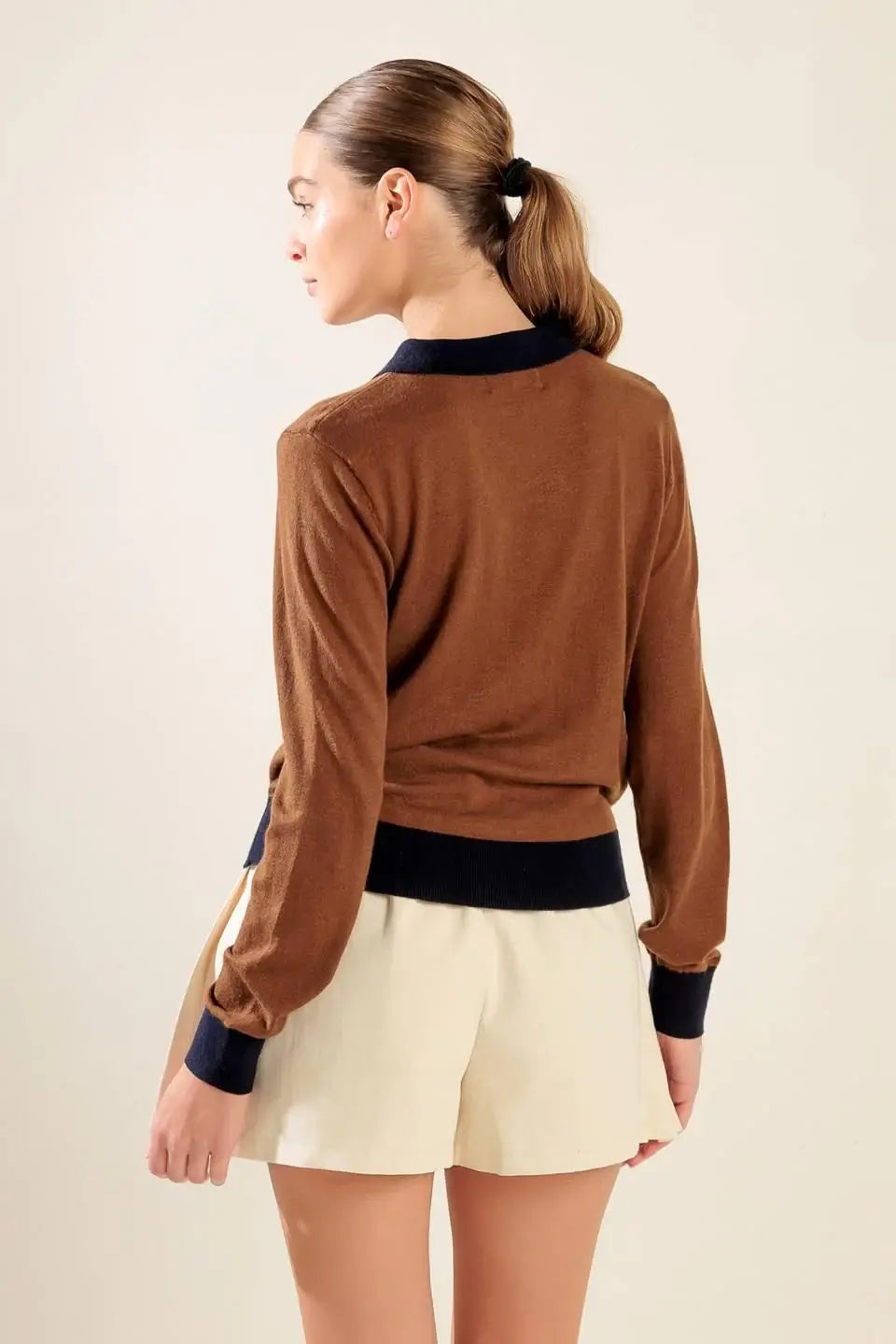 HIDDEN REFLECTIONS SWEATER POLO TOP - Flying Tomato - Flyclothing LLC