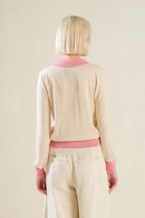 HIDDEN REFLECTIONS SWEATER POLO TOP - Flying Tomato - Flyclothing LLC
