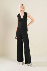REGAL RISE BLACK KNIT PANTS - Flying Tomato - Flyclothing LLC