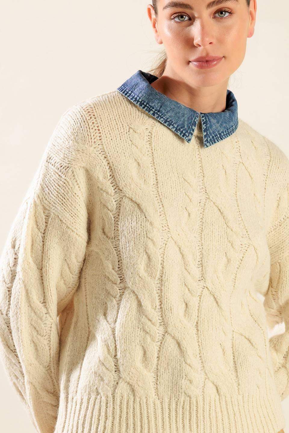 TOTALLY SMITTEN PULLOVER SWEATER TOP - Flying Tomato - Flyclothing LLC