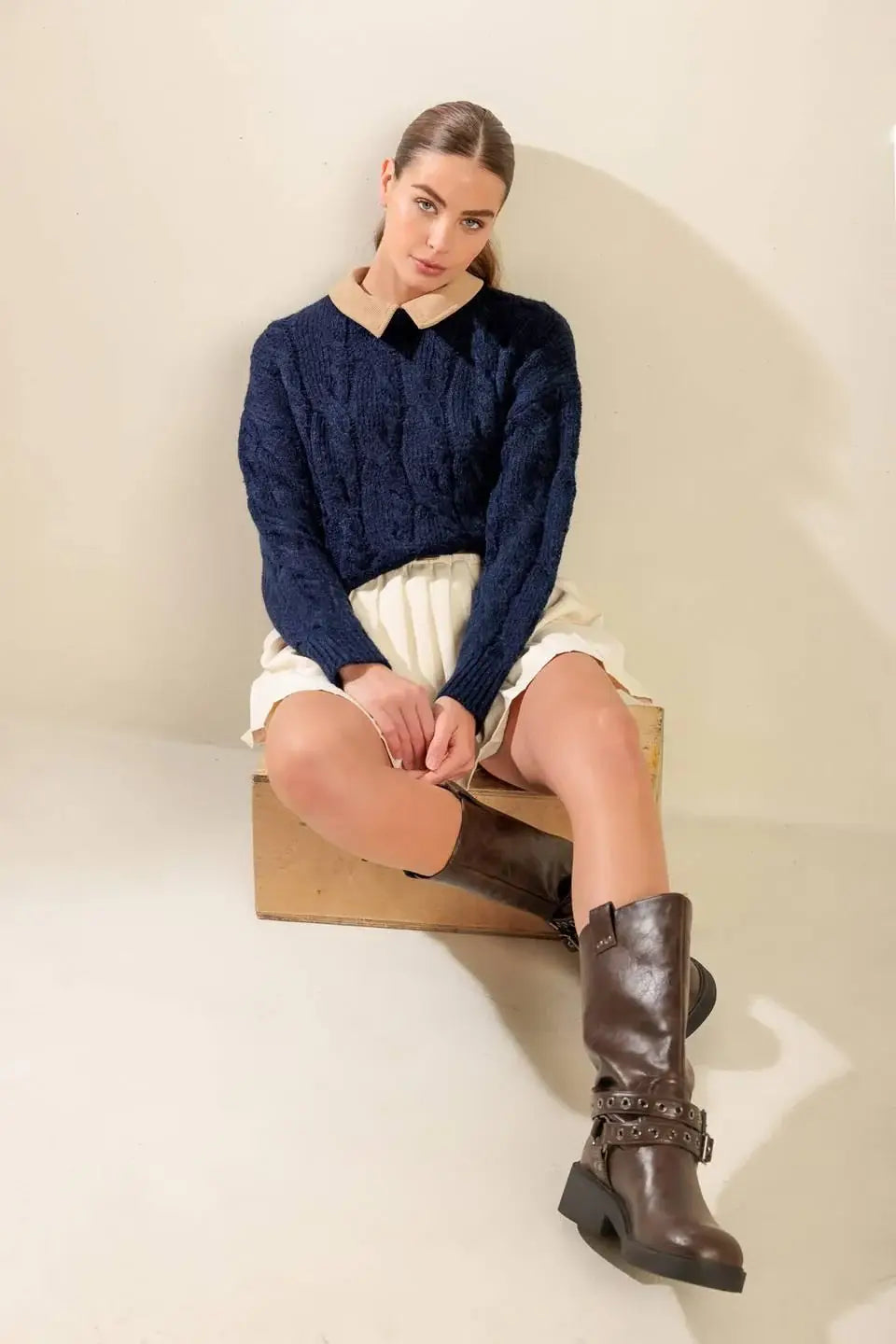 TOTALLY SMITTEN PULLOVER SWEATER TOP - Flying Tomato - Flyclothing LLC