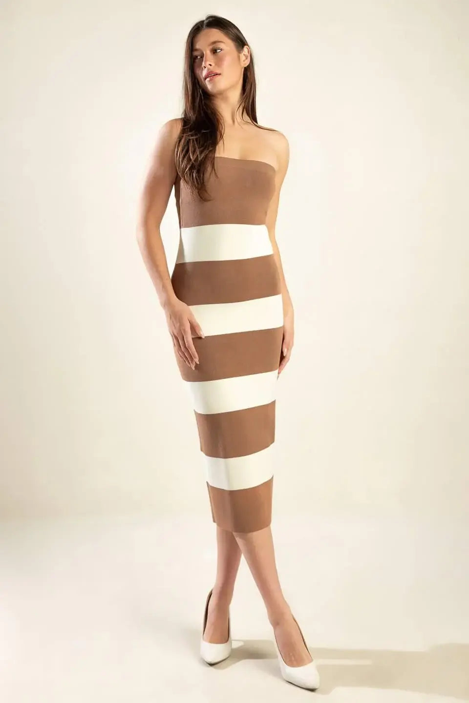 ROMANTIC AFTERNOON SWEATER MIDI TUBE DRESS - Flying Tomato - Flyclothing LLC