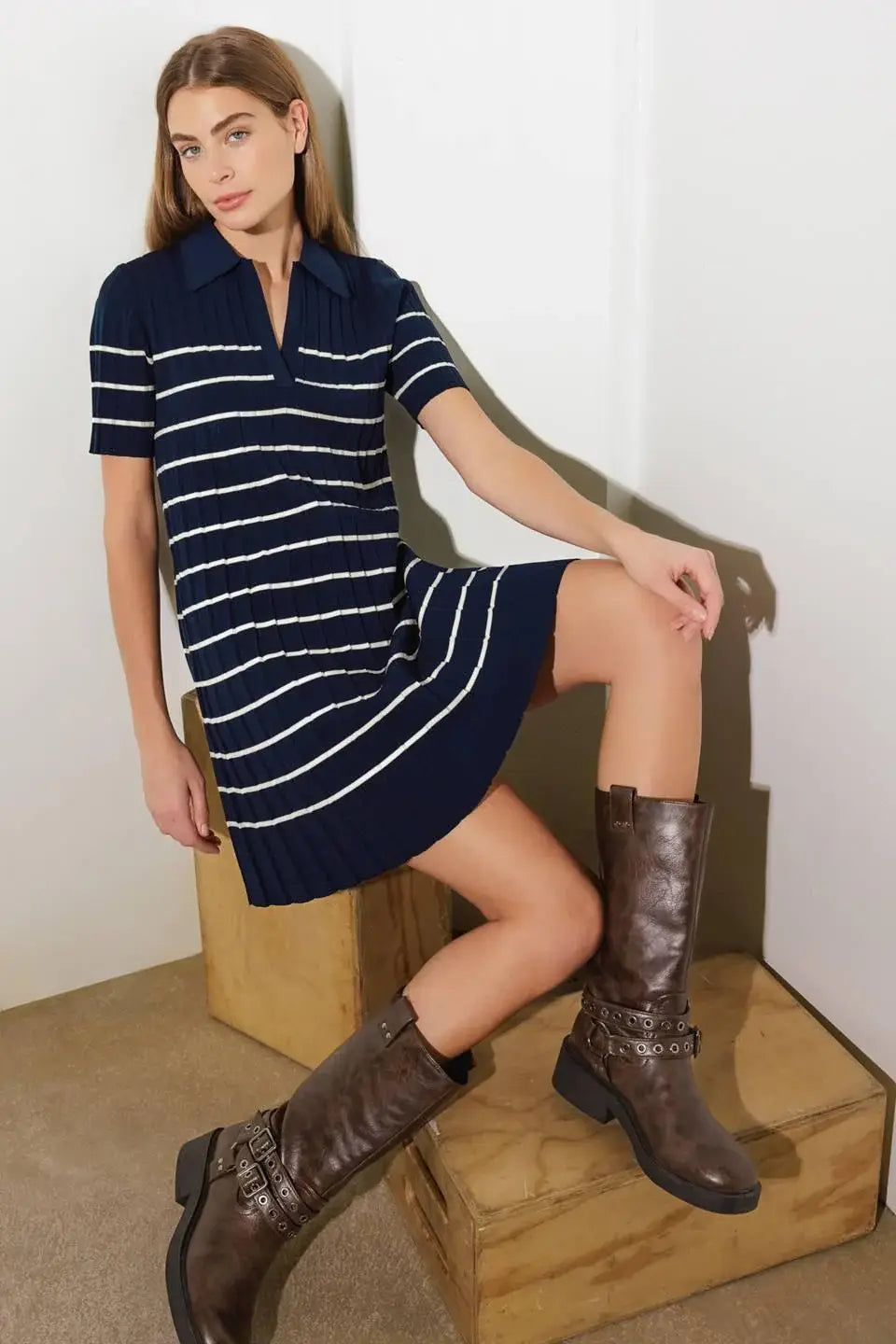 RUSTIC DREAM SWEATER MINI DRESS - Flying Tomato - Flyclothing LLC