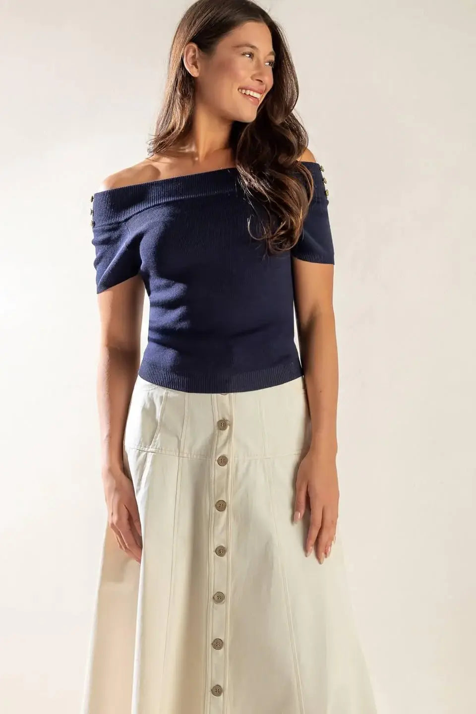 TIME FOR TEA OFF SHOULDER SWEATER TOP - Flying Tomato - Flyclothing LLC