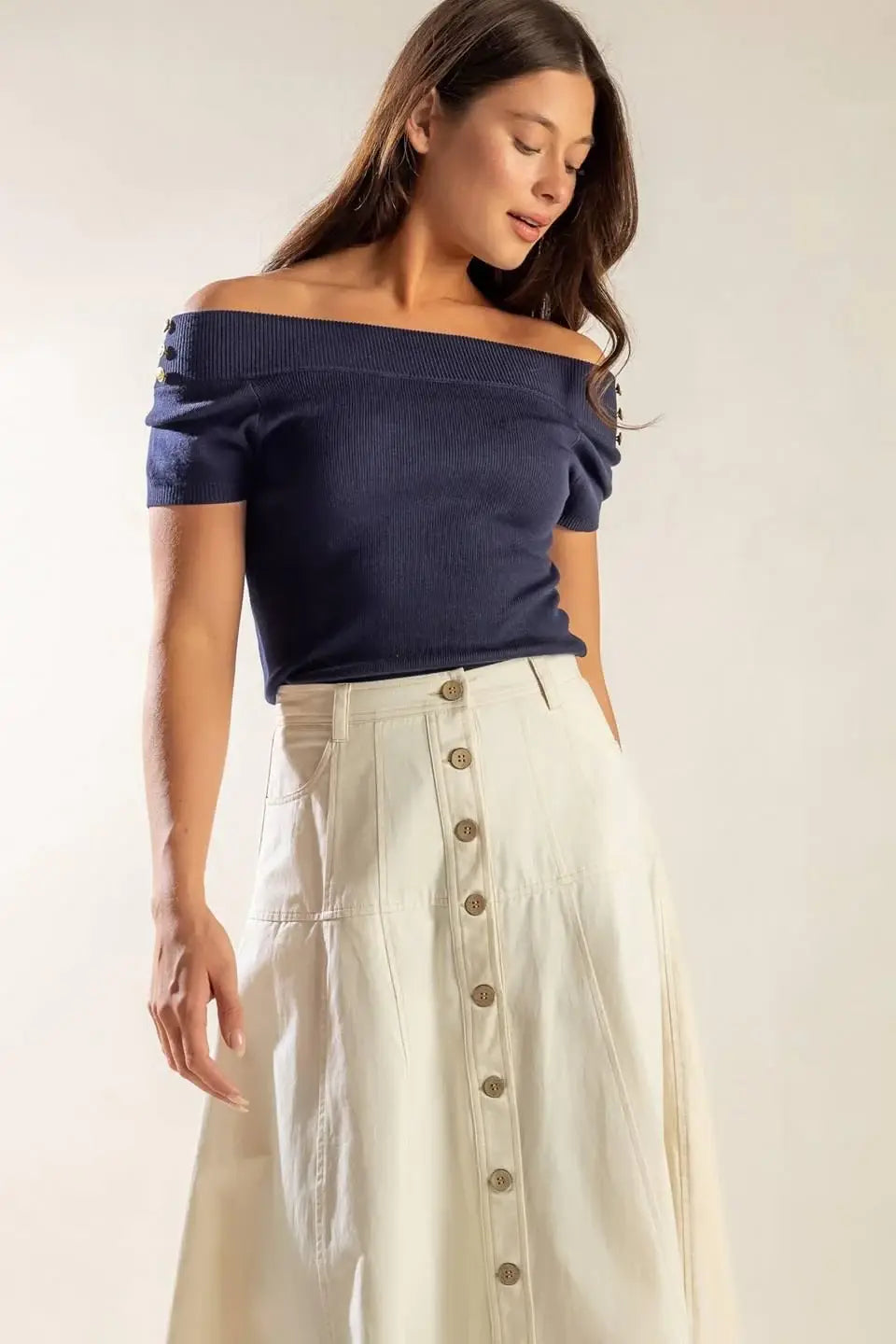 TIME FOR TEA OFF SHOULDER SWEATER TOP - Flying Tomato - Flyclothing LLC