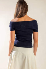 TIME FOR TEA OFF SHOULDER SWEATER TOP - Flying Tomato - Flyclothing LLC