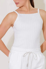 BIT OF SUNSHINE WHITE SWEATER KNIT TANK TOP - Flying Tomato - Flyclothing LLC