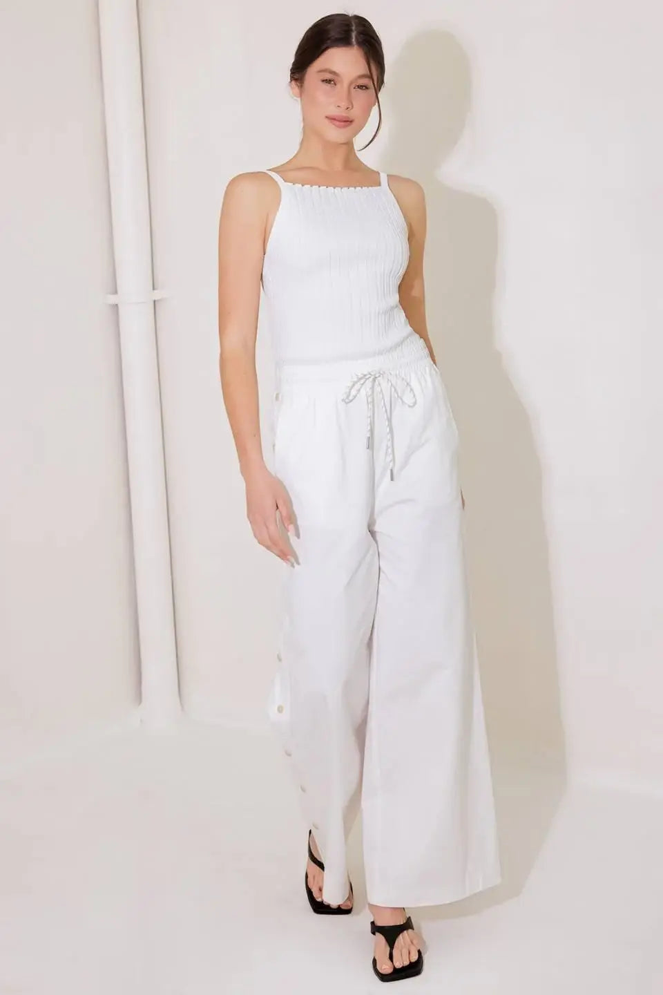 BIT OF SUNSHINE WHITE SWEATER KNIT TANK TOP - Flying Tomato - Flyclothing LLC