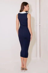 SO MAGNETIC NAVY SWEATER MIDI DRESS - Flying Tomato - Flyclothing LLC