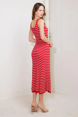 SOFT SIDE OF RED KNIT MIDI DRESS - Flying Tomato - Flyclothing LLC