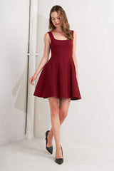 SKATER IN WINE SWEATER MINI DRESS - Flying Tomato - Flyclothing LLC