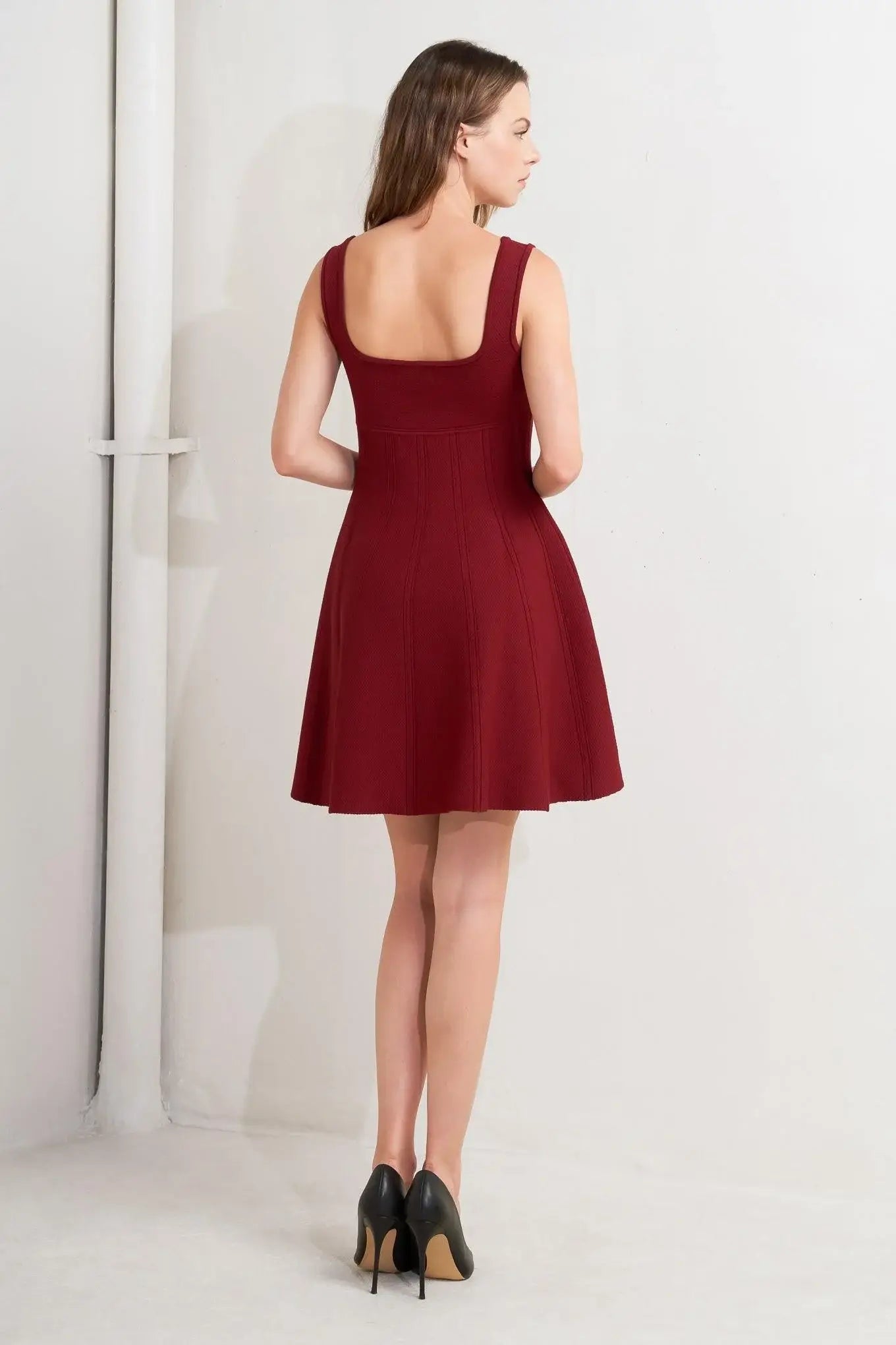 SKATER IN WINE SWEATER MINI DRESS - Flying Tomato - Flyclothing LLC