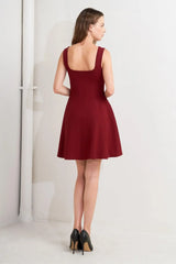 SKATER IN WINE SWEATER MINI DRESS - Flying Tomato - Flyclothing LLC