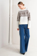 SNOWFLAKE GLAM PULLOVER SWEATER TOP - Flying Tomato - Flyclothing LLC