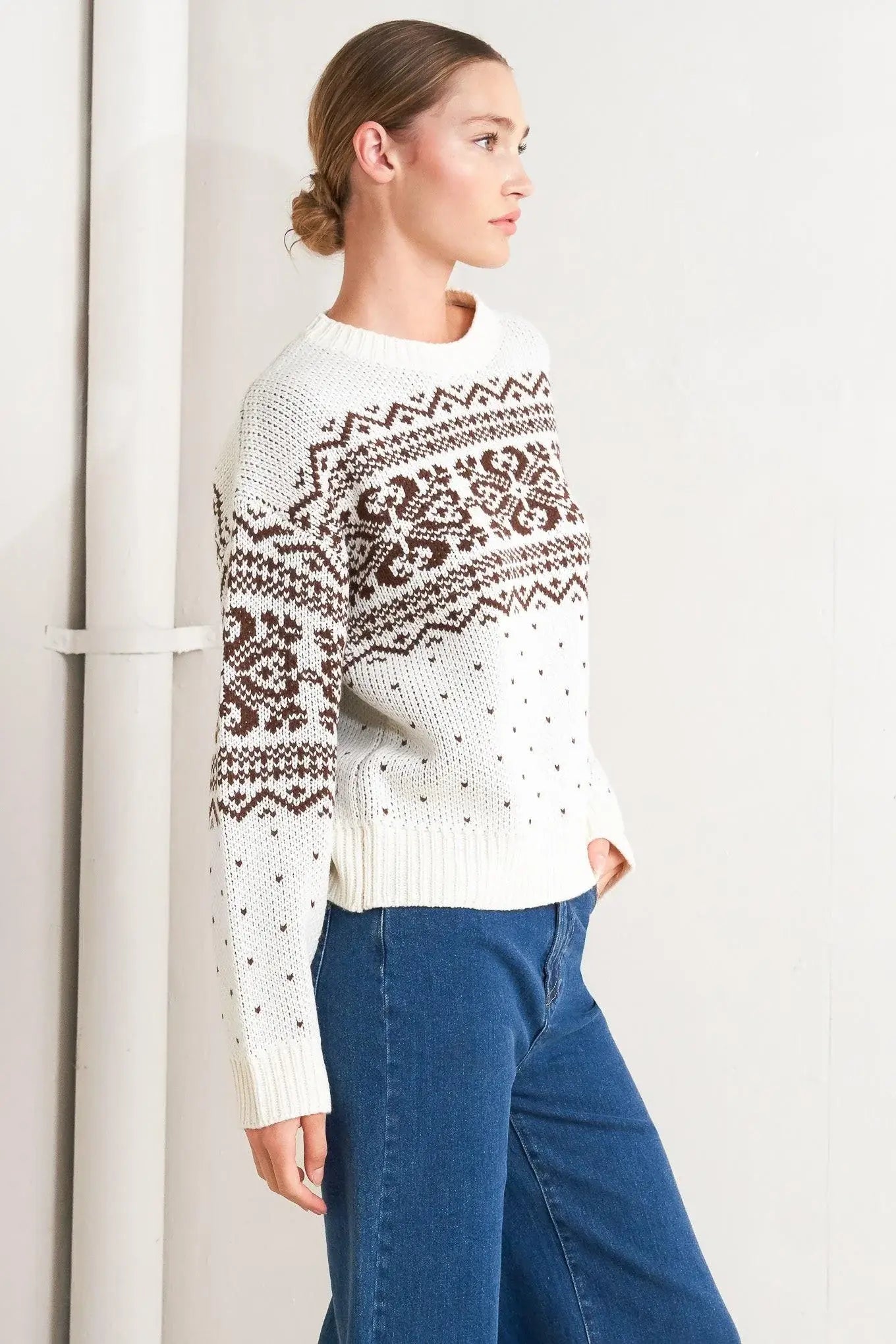 SNOWFLAKE GLAM PULLOVER SWEATER TOP - Flying Tomato - Flyclothing LLC