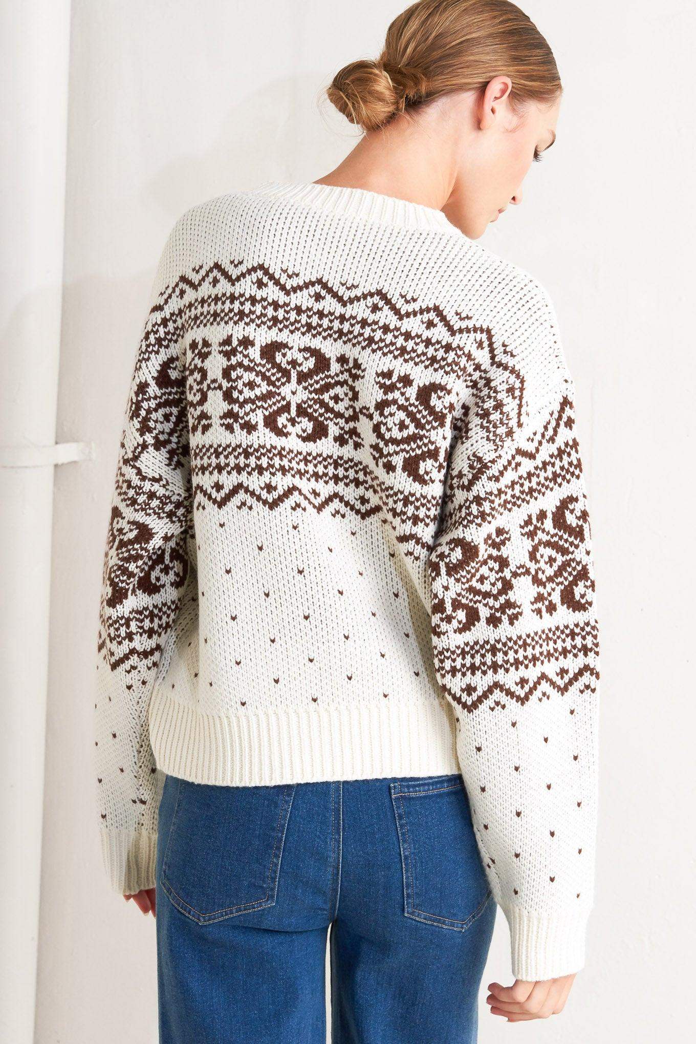 SNOWFLAKE GLAM PULLOVER SWEATER TOP - Flying Tomato - Flyclothing LLC