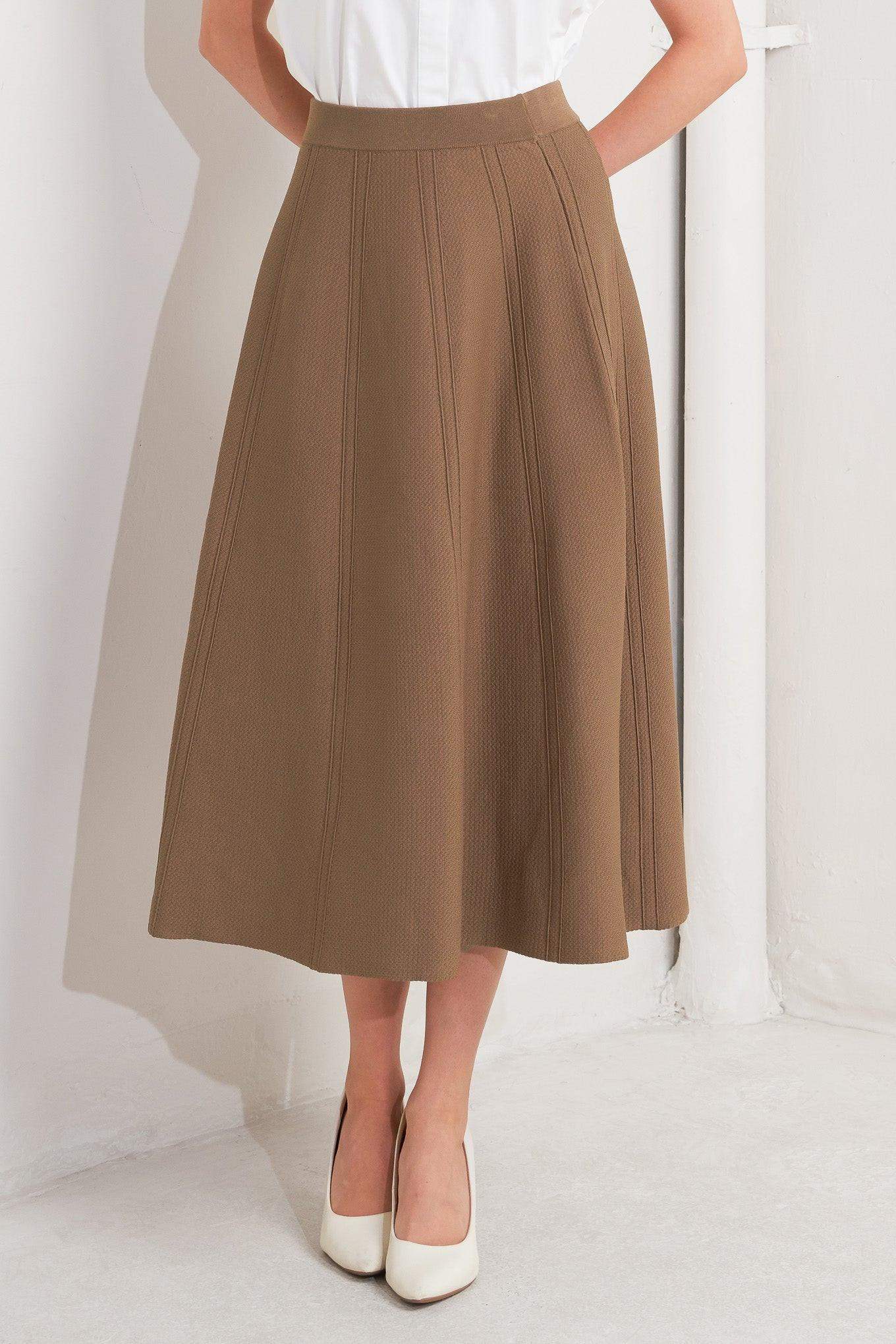 LATTE LANE SWEATER KNIT CIRCLE SKIRT - Flying Tomato - Flyclothing LLC