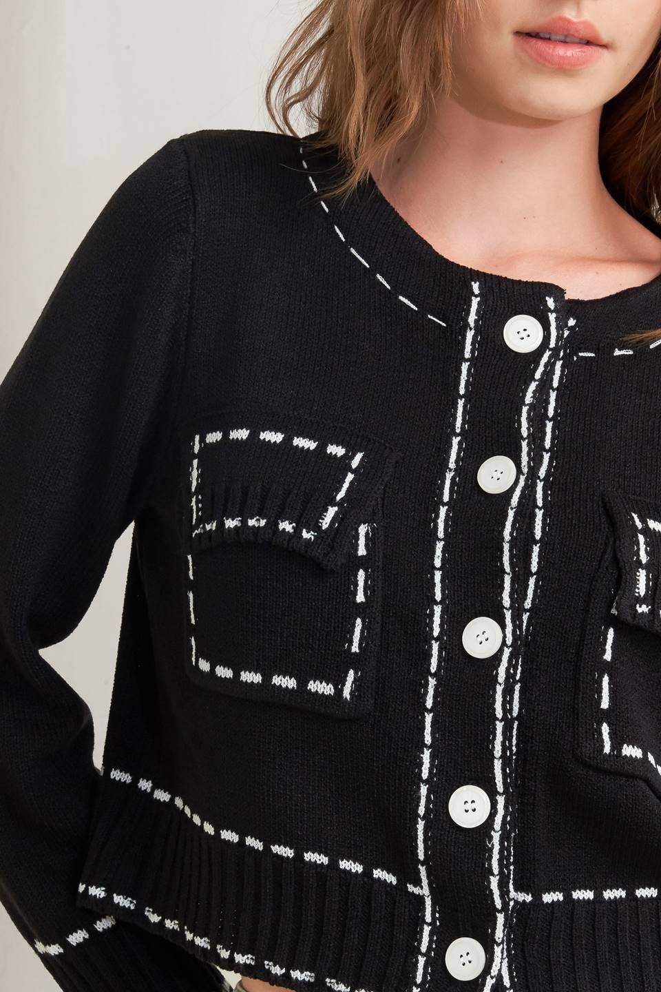 MONO FRAME SWEATER KNIT TOP - Flying Tomato - Flyclothing LLC