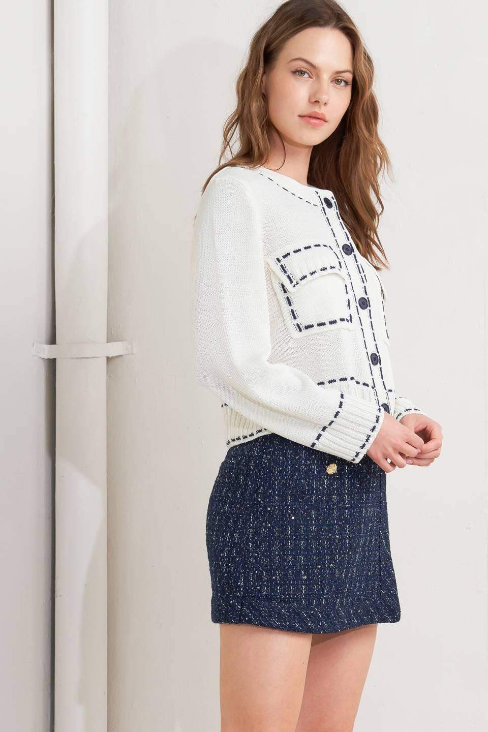 MONO FRAME SWEATER KNIT TOP - Flying Tomato - Flyclothing LLC