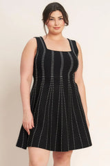 SUGAR STRIPE JACQUARD SWEATER MINI DRESS - Flying Tomato - Flyclothing LLC