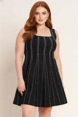 SUGAR STRIPE JACQUARD SWEATER MINI DRESS - Flying Tomato - Flyclothing LLC