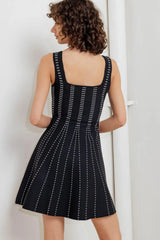 SUGAR STRIPE JACQUARD SWEATER MINI DRESS - Flying Tomato - Flyclothing LLC