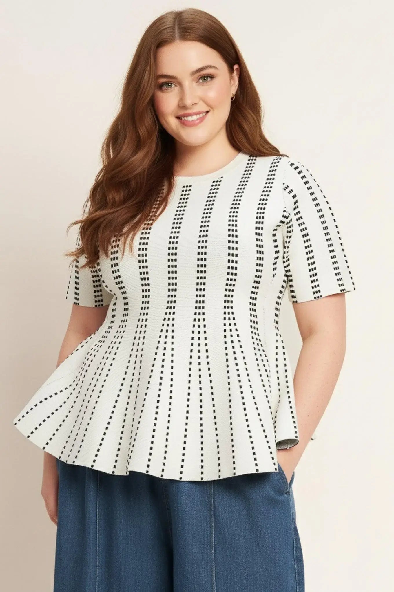 EVENING RUSTLE JACQUARD SWEATER TOP - Flying Tomato - Flyclothing LLC