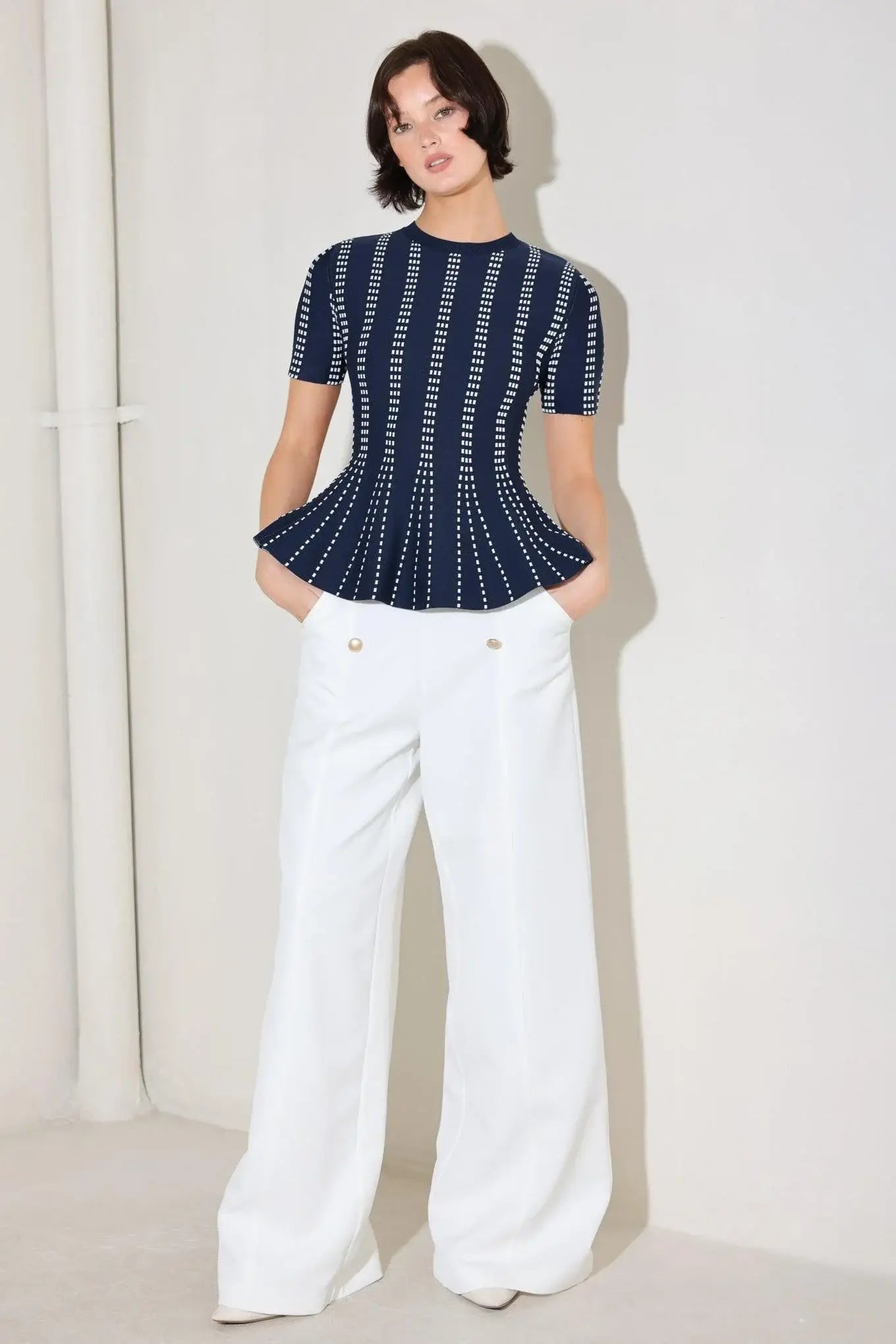 EVENING RUSTLE JACQUARD SWEATER TOP - Flying Tomato - Flyclothing LLC