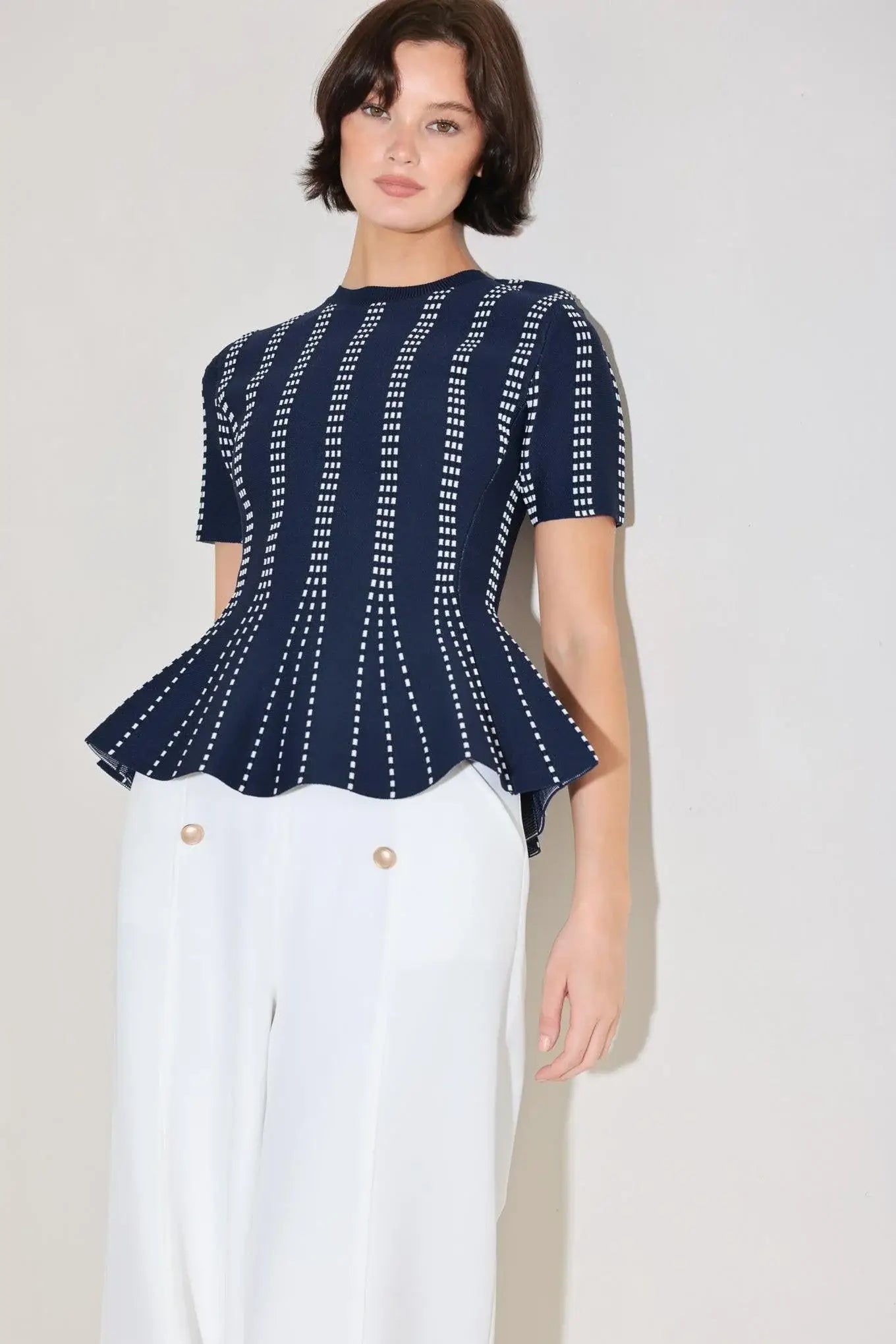EVENING RUSTLE JACQUARD SWEATER TOP - Flying Tomato - Flyclothing LLC
