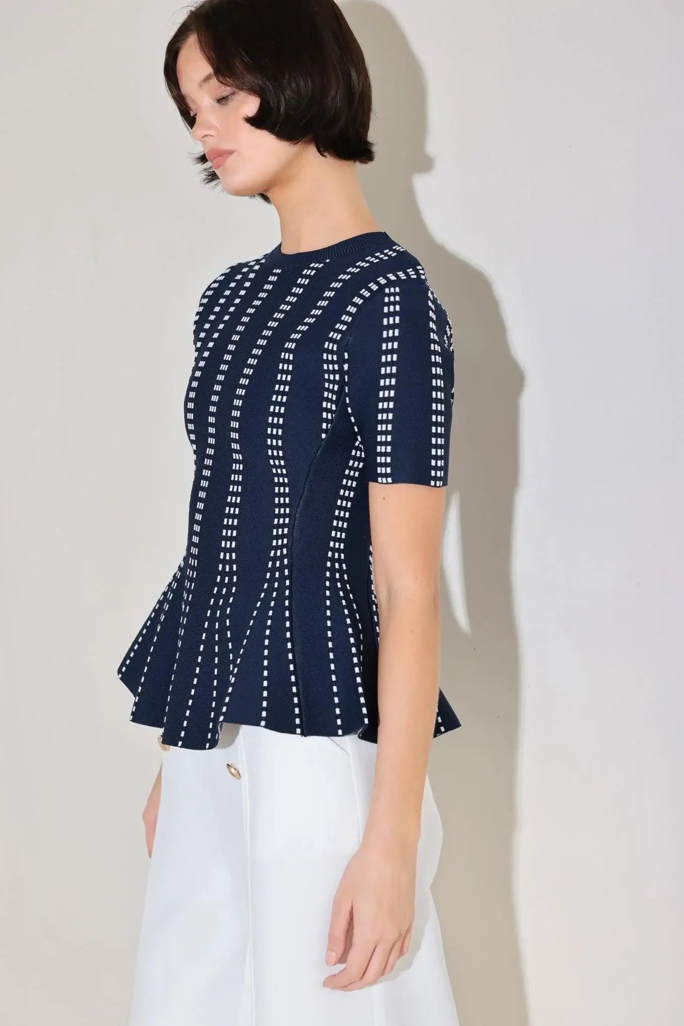 EVENING RUSTLE JACQUARD SWEATER TOP - Flying Tomato - Flyclothing LLC
