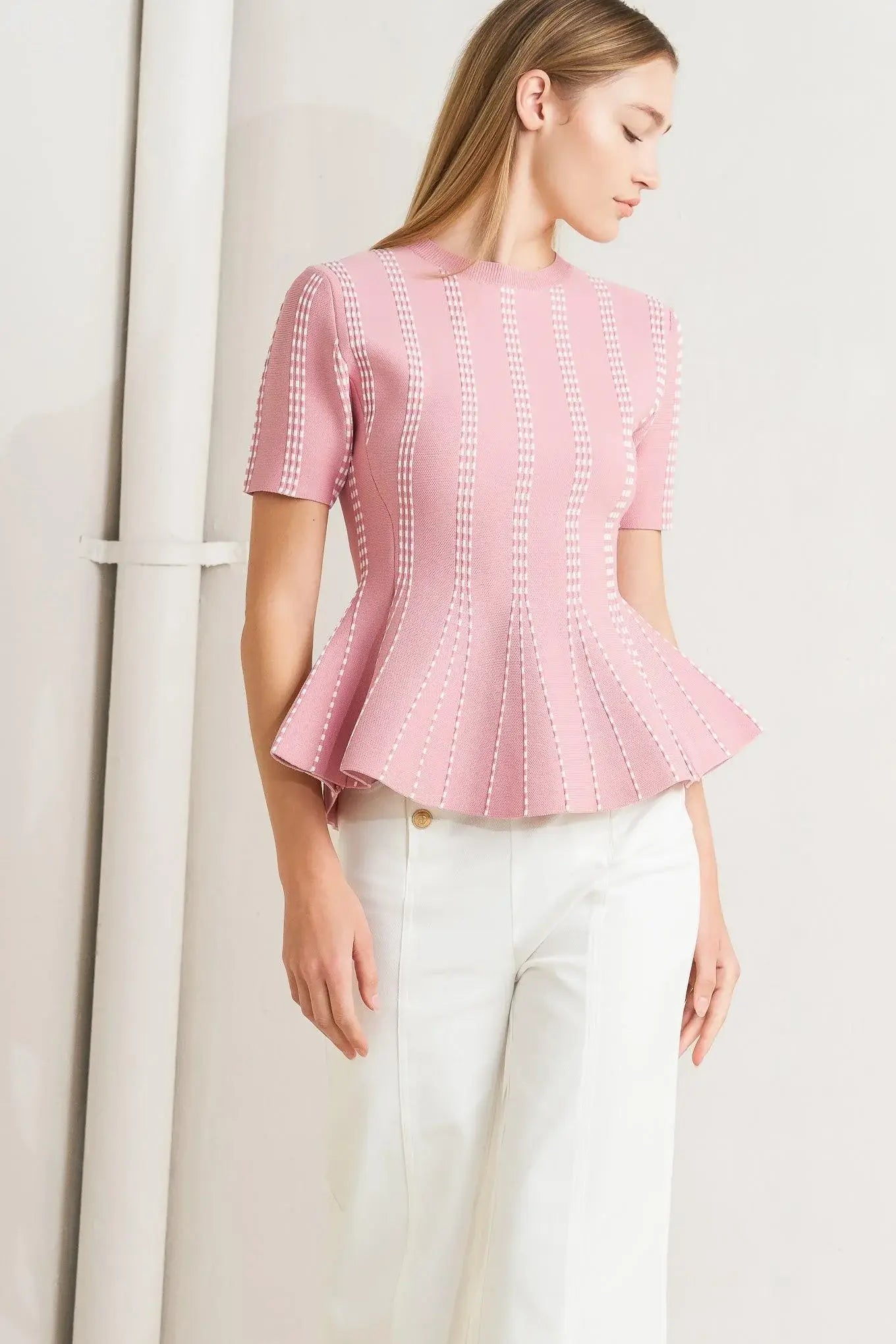 EVENING RUSTLE JACQUARD SWEATER TOP - Flying Tomato - Flyclothing LLC