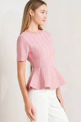 EVENING RUSTLE JACQUARD SWEATER TOP - Flying Tomato - Flyclothing LLC