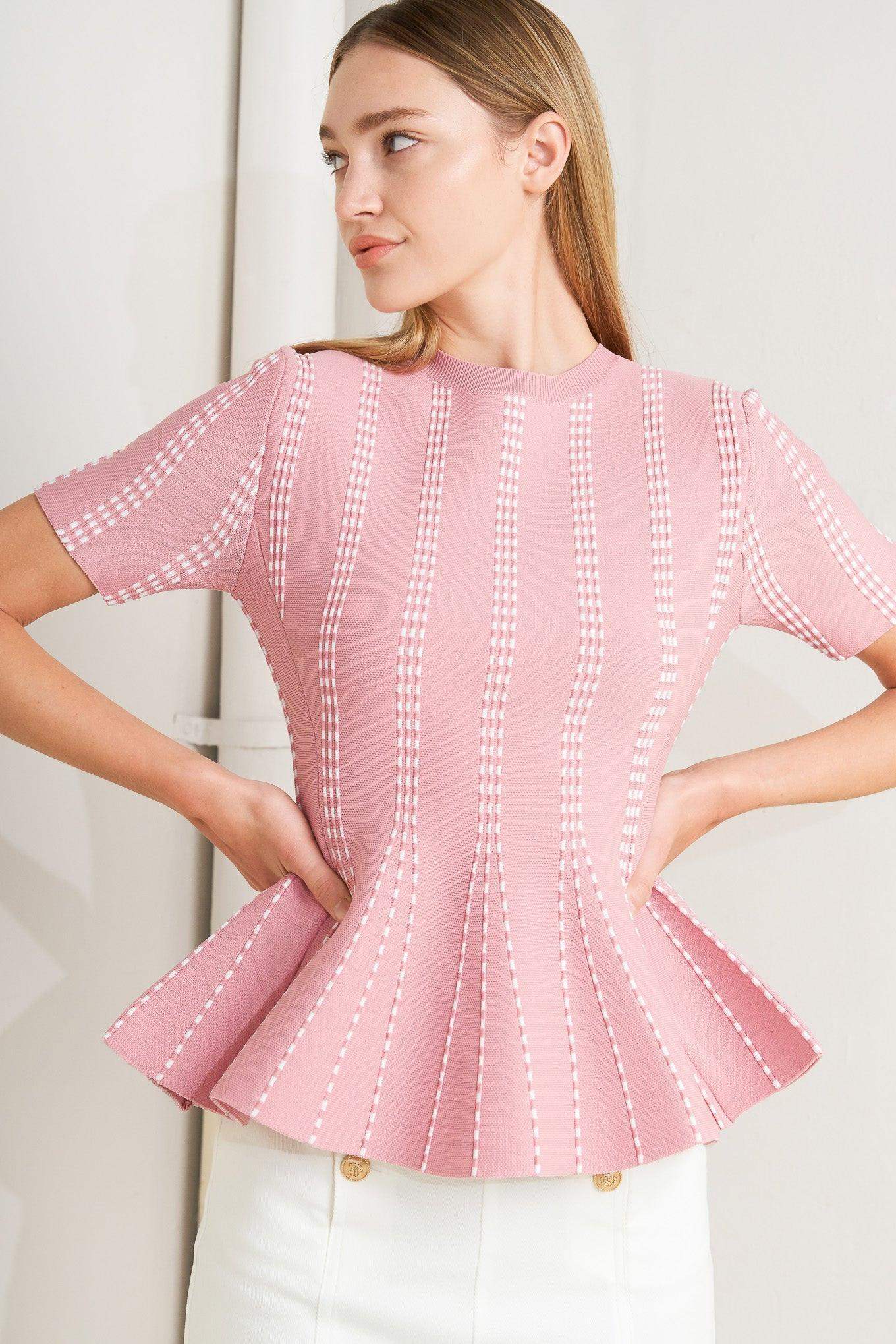 EVENING RUSTLE JACQUARD SWEATER TOP - Flying Tomato - Flyclothing LLC