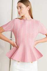 EVENING RUSTLE JACQUARD SWEATER TOP - Flying Tomato - Flyclothing LLC