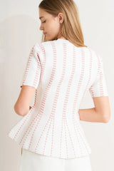 EVENING RUSTLE JACQUARD SWEATER TOP - Flying Tomato - Flyclothing LLC