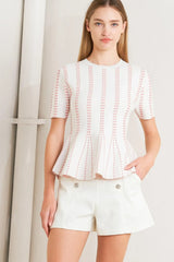 EVENING RUSTLE JACQUARD SWEATER TOP - Flying Tomato - Flyclothing LLC