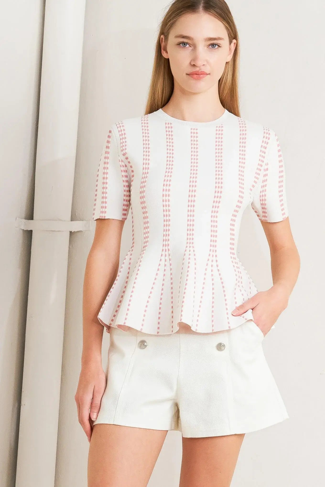 EVENING RUSTLE JACQUARD SWEATER TOP - Flying Tomato - Flyclothing LLC